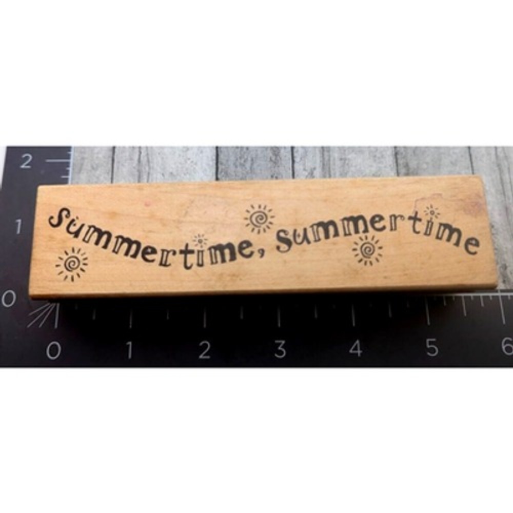 Great Impressions Summertime Border Sun G175 Rubber Stamp Wood #D22